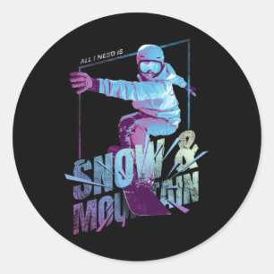 Snowboarding Snowboarder Classic Round Sticker
