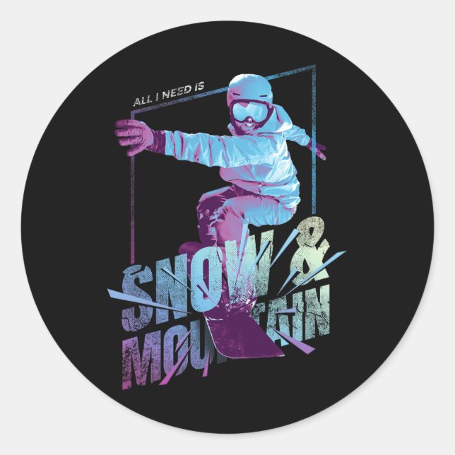 Snowboarding Snowboarder  Classic Round Sticker (Front)