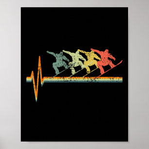Snowboarding Snowboarder Heartbeat Tee Gift Poster