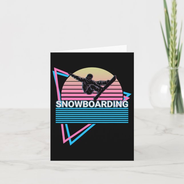 Snowboarding Snowboarder Retro  Card (Front)