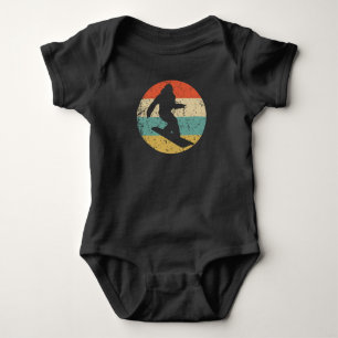 Snowboarding Snowboarder Silhouette Retro Snowboar Baby Bodysuit