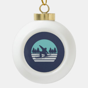 Snowboarding Snowboarders Gifts Ceramic Ball Christmas Ornament