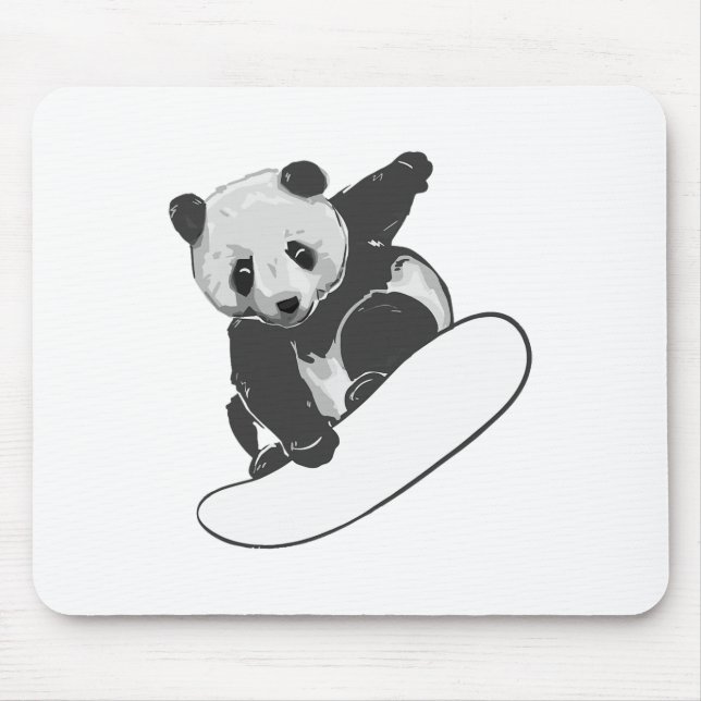 Snowboarding Snowboarding Panda Funny Gift  Mouse Mat (Front)