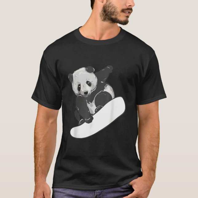 Snowboarding Snowboarding Panda T-Shirt (Front)