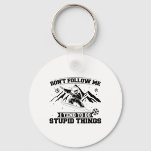 Snowboarding Snowborder Don't Follow Me Key Ring