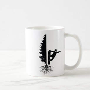 Snowboarding Snowborder Off Piste Tree 1 Coffee Mug