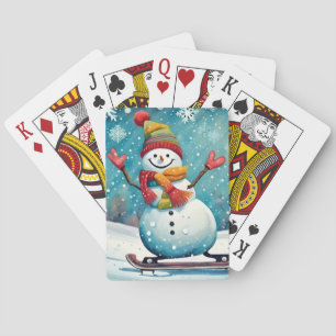 Snowboarding Snowman - Playing Cards