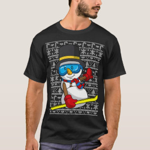 Snowboarding Snowman Snowboarder Ugly Christmas Sn T-Shirt