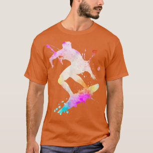 Snowboarding Sport Watercolor Art Graphic T-Shirt