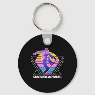 Snowboarding Sports Retro Vintage Vaporwave 90s Sn Key Ring