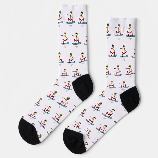 Snowboarding Stickman Socks (Left)
