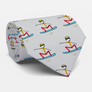 Snowboarding Stickman Tie