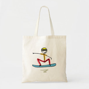 Snowboarding Stickman Tote Bag