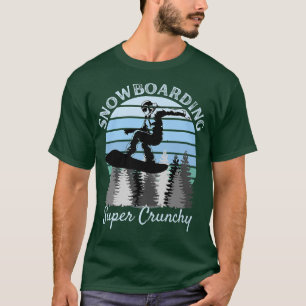 Snowboarding Super Crunchy Cool Vintage Blue Sunse T-Shirt