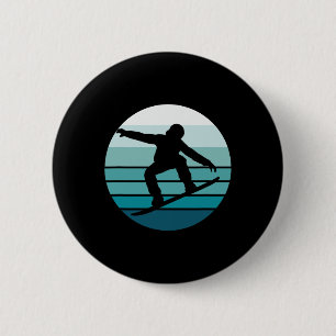 Snowboarding T Shirt Retro Vintage Cool Snowboard 6 Cm Round Badge