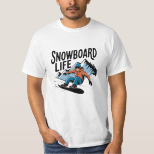 Snowboarding-Themed Graphics for Thrill Seekers T-Shirt