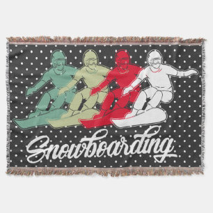 Snowboarding Throw Blanket