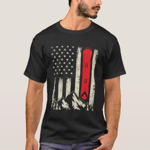 Snowboarding USA Flag Snowboarder Wintersports T-Shirt