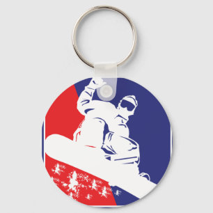 Snowboarding/USA Key Ring