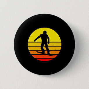 Snowboarding Vintage Retro Sunset Cool Snowboard S 6 Cm Round Badge
