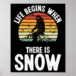 Snowboarding Vintage Snow Ski Slope Retro Snowboar Poster