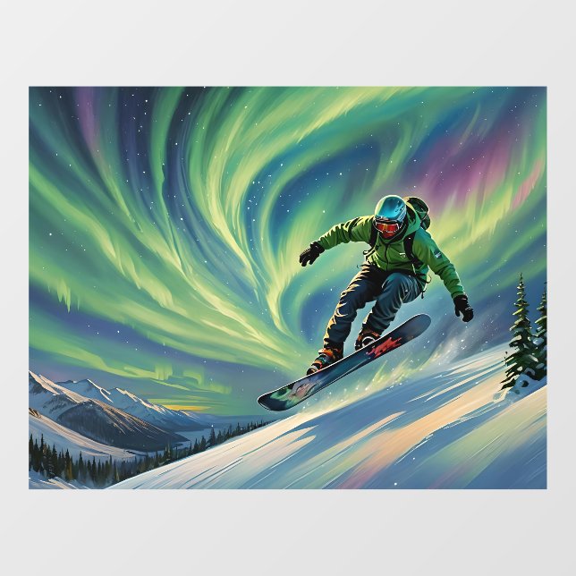 Snowboarding Window Cling (Sheet)