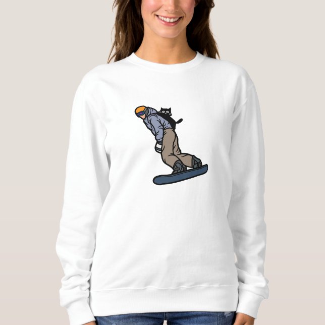 Snowboarding with My Cat Sweatshirt (Front)