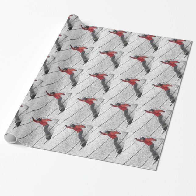 Snowboarding Wrapping Paper (Unrolled)