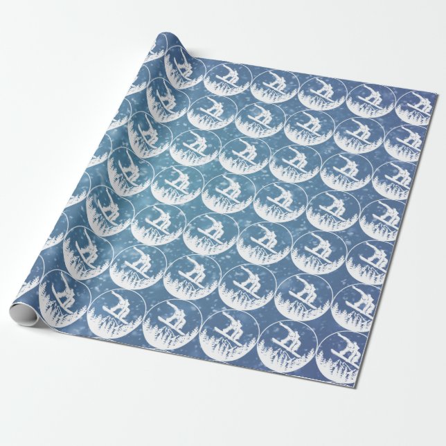 Snowboarding Wrapping Paper (Unrolled)