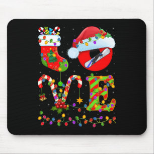 Snowboarding Xmas Lighting Santa Love Snowboarding Mouse Mat