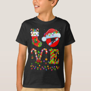 Snowboarding Xmas Lighting Santa Love Snowboarding T-Shirt