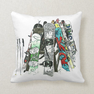 Snowboards in the snow cushion