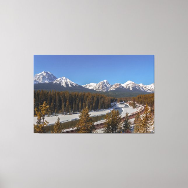 Snowbound Morant's Curve and Bow River Canvas Print (Front)