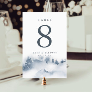 Snowbound   Personalised Table Number Card