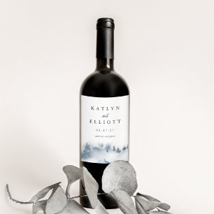 Snowbound   Personalised Wedding Wine Label