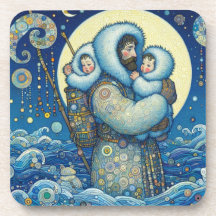  "Snowbound Together" Hard plastic coaster