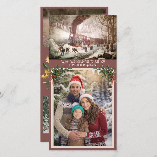 Snowbound Train Photocard Holiday Card (Front/Back)