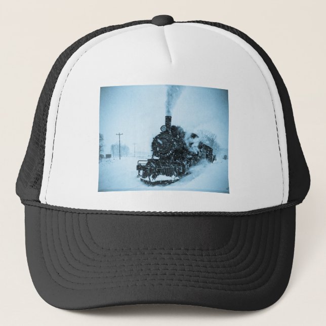 Snowbound Train Vintage Trucker Hat (Front)