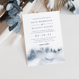 Snowbound   Winter Watercolor Wedding Invitation