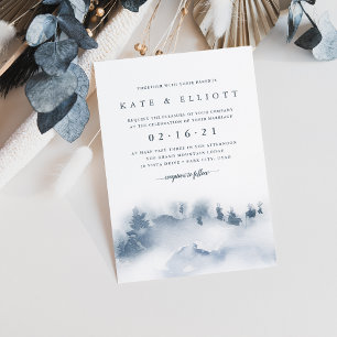 Snowbound   Winter Watercolor Wedding Invitation