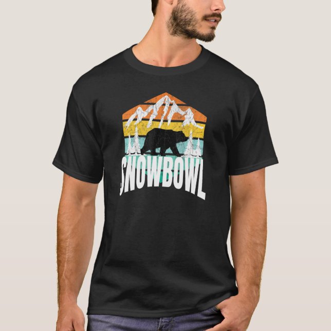 Snowbowl Arizona Bear Retro Hexagon Shape Classic  T-Shirt (Front)