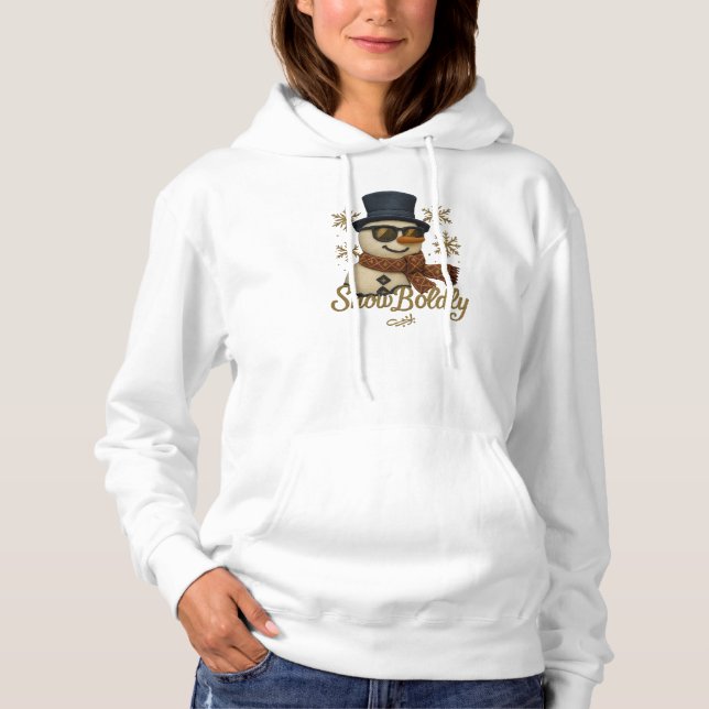 SnowBuddy Glitter Snowman Hoodie (Front)