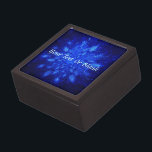 Snowburst Keepsake Box<br><div class="desc">A wintry theme featuring a swarm of blue fractal snowflakes.</div>