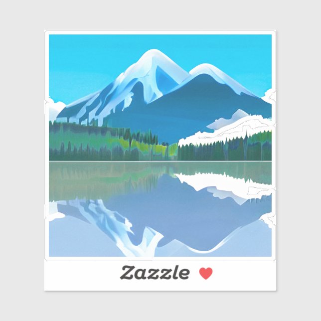 Snowcapped Mountains Reflected in a Lake (Sheet)