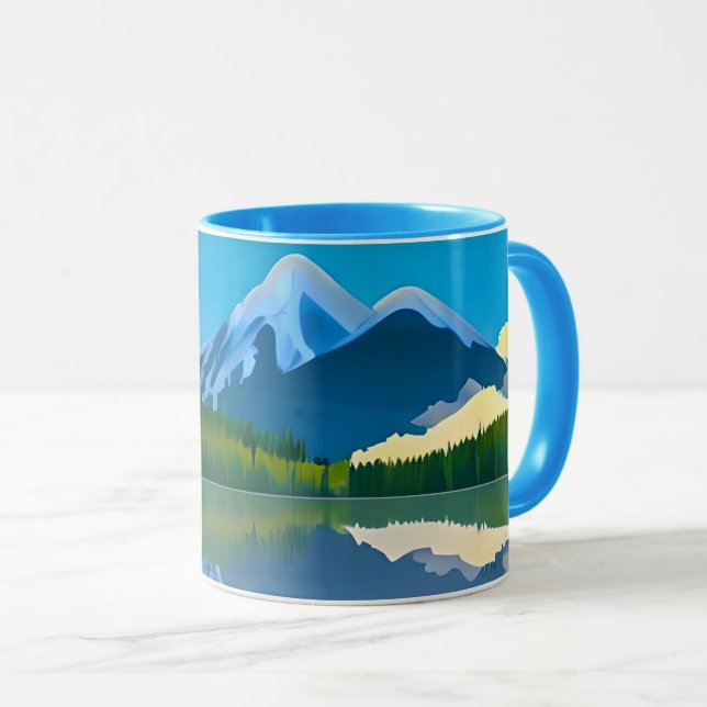 Snowcapped Mountains Reflected in a Lake Mug (Front Right)