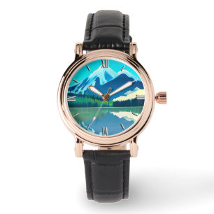 Snowcapped Mountains Reflected in a Lake Watch