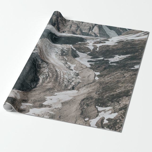 Snowcapped mountains wrapping paper (Unrolled)