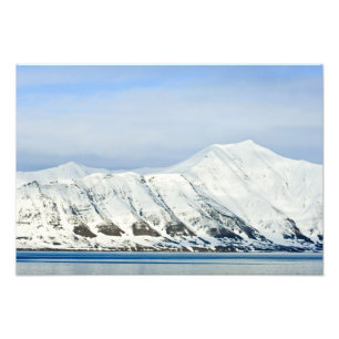Snowcapped peaks Woodfjord Svalbard 2 Photo Print