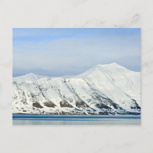 Snowcapped peaks Woodfjord Svalbard 2 Postcard