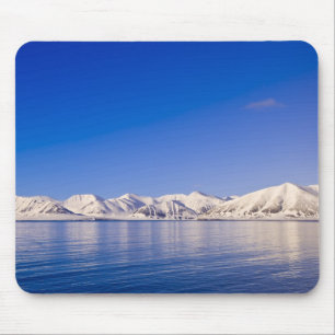 Snowcapped peaks Woodfjord Svalbard Mouse Mat